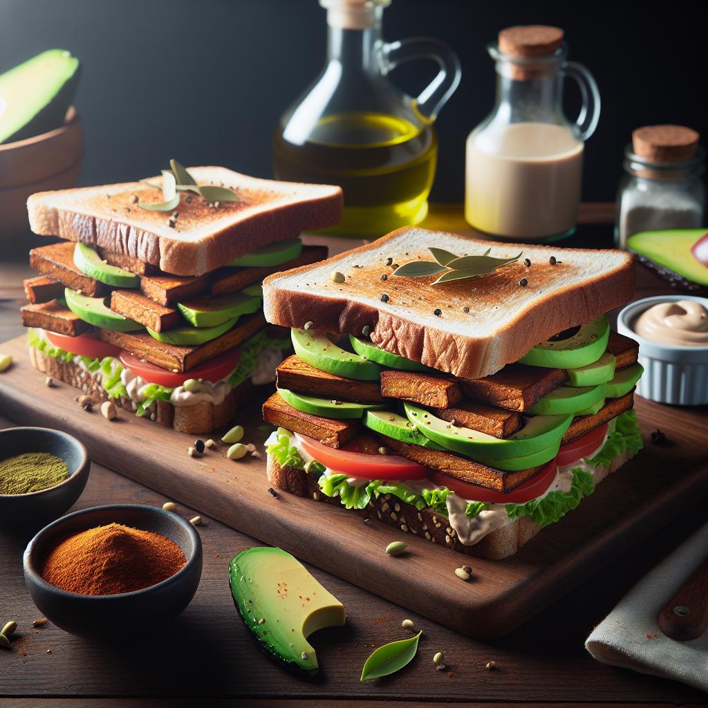 Tempeh Vegan Club Sandwich