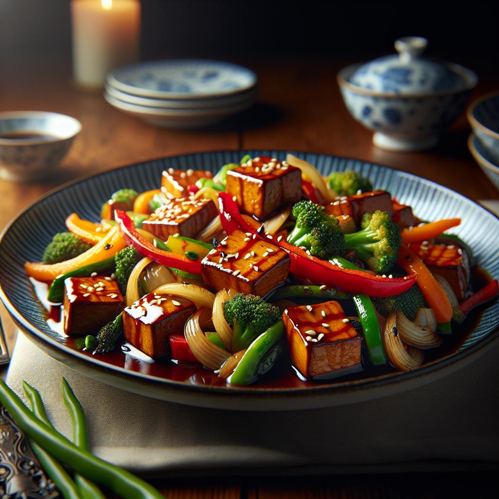 teriyaki tempeh and vegetables