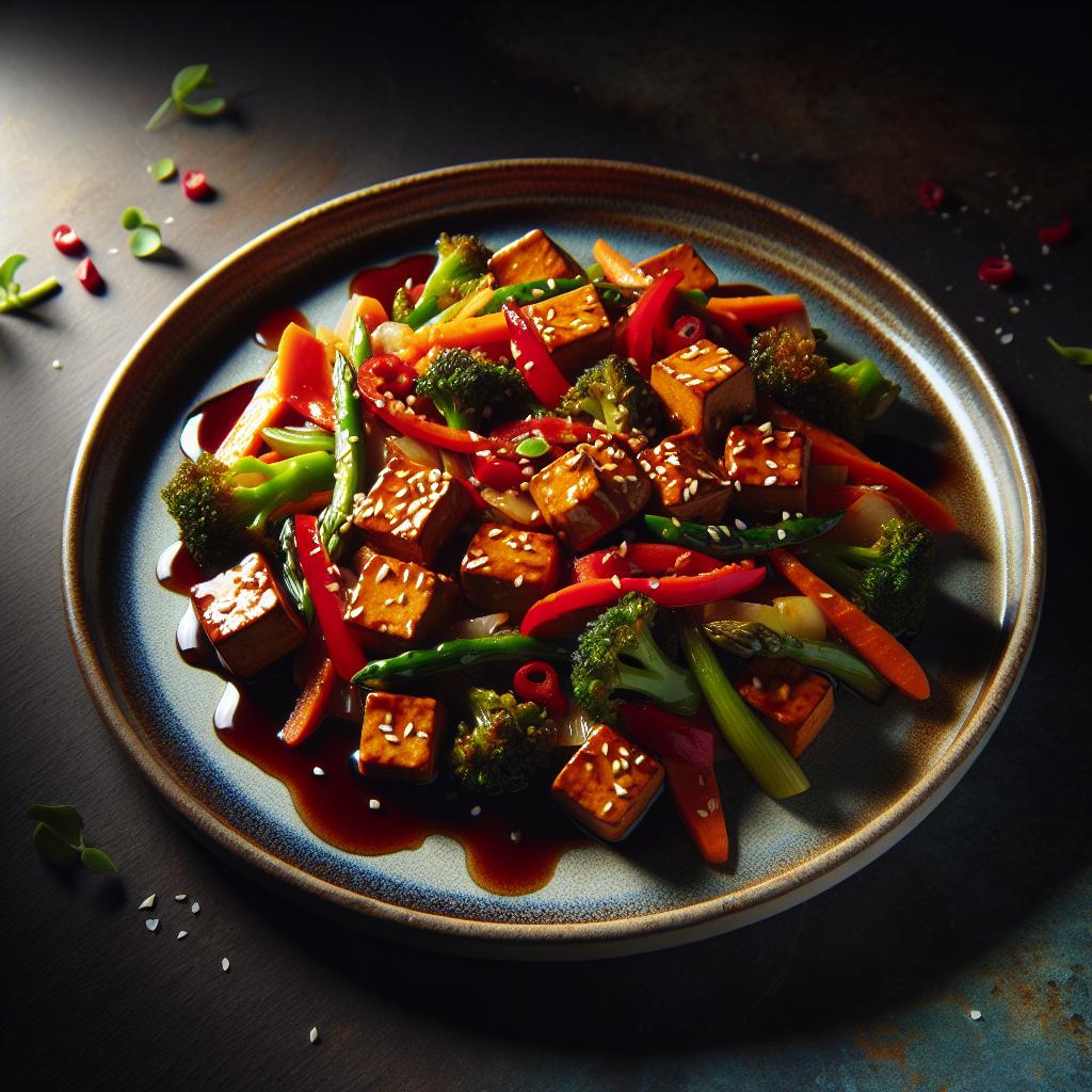 teriyaki tempeh stir fry