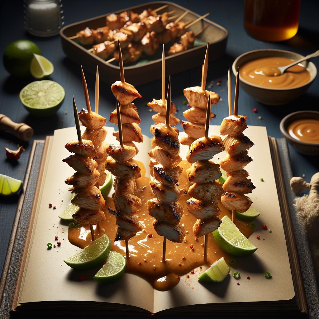 Thai Peanut Chicken Skewers