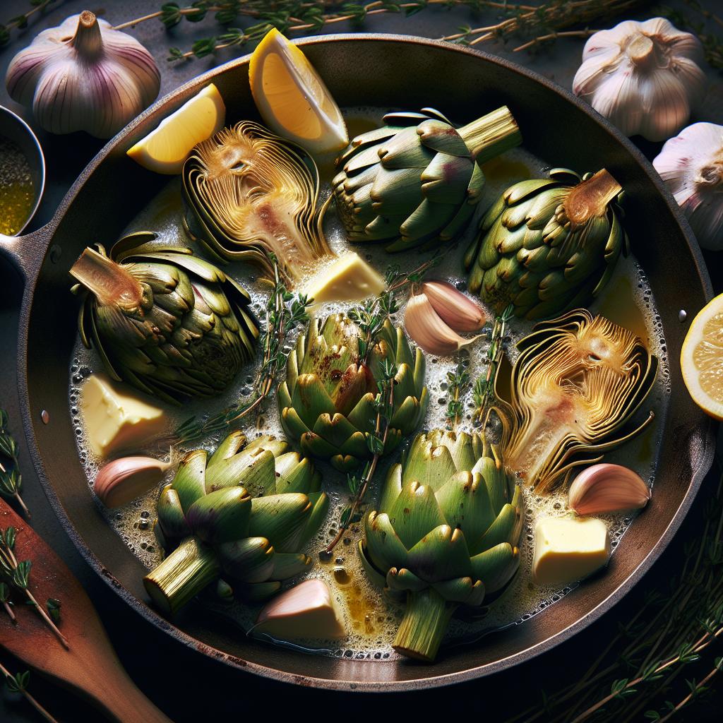 Thyme and Butter Braised Artichokes