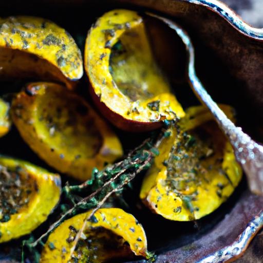 thyme and butter roasted acorn squash