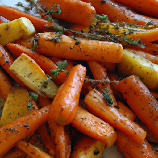 thyme and butter roasted carrots and parsnips