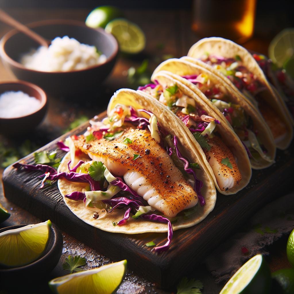 tilapia tacos with cabbage slaw