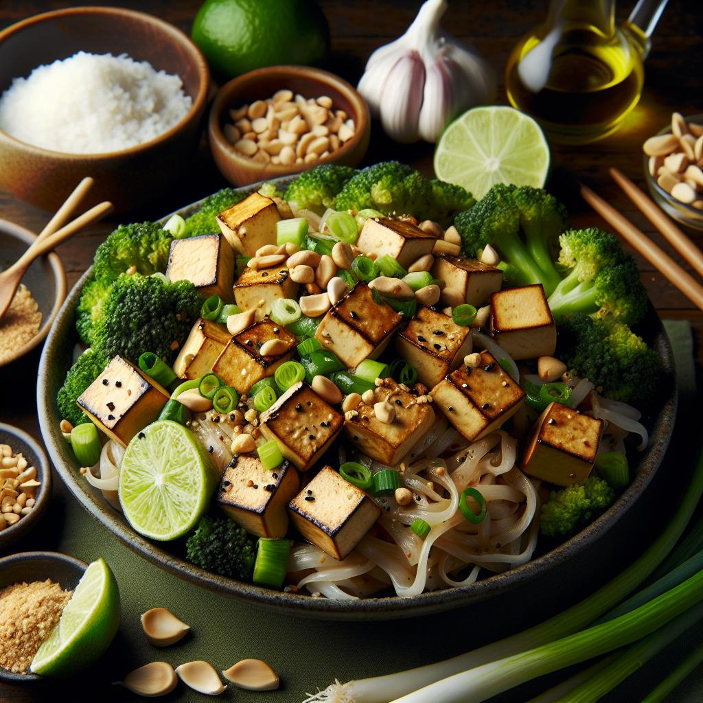 Tofu and Broccoli Pad Thai