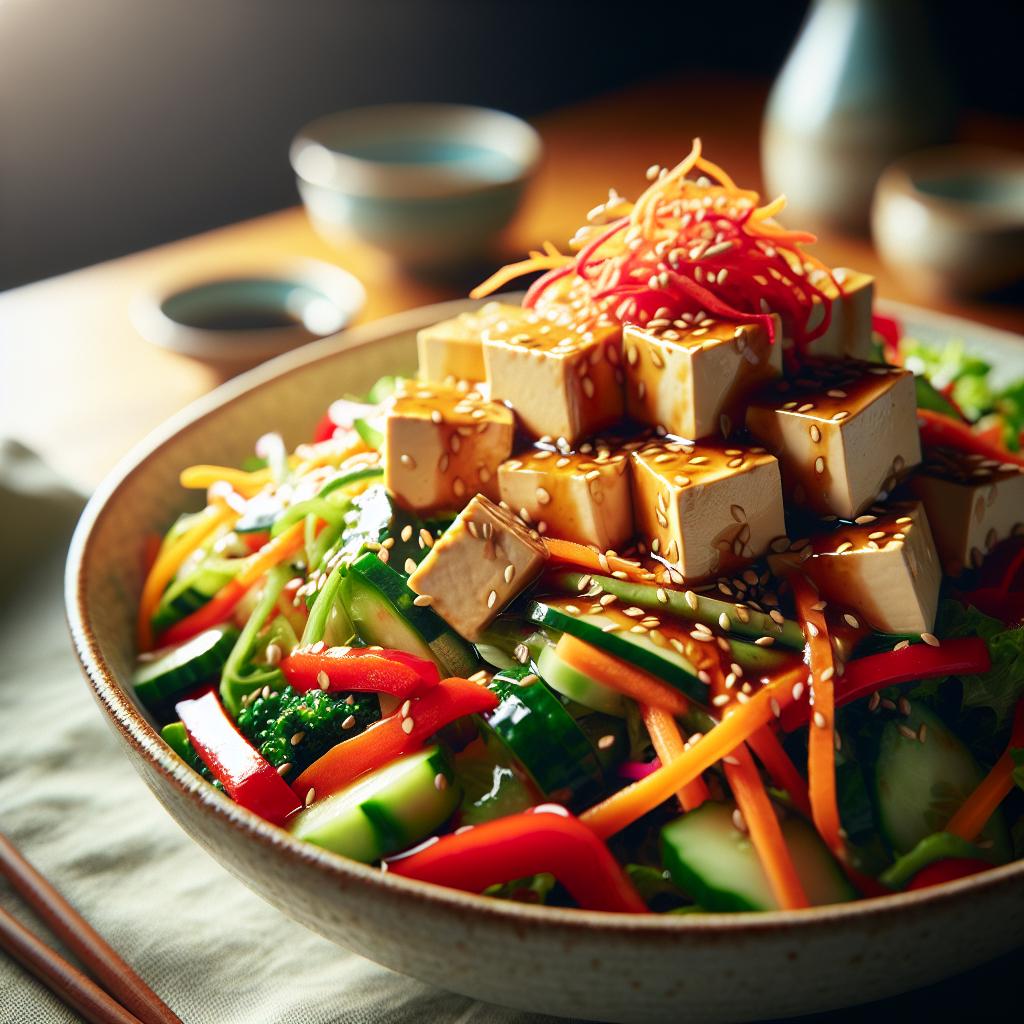 tofu salad with sesame dressing