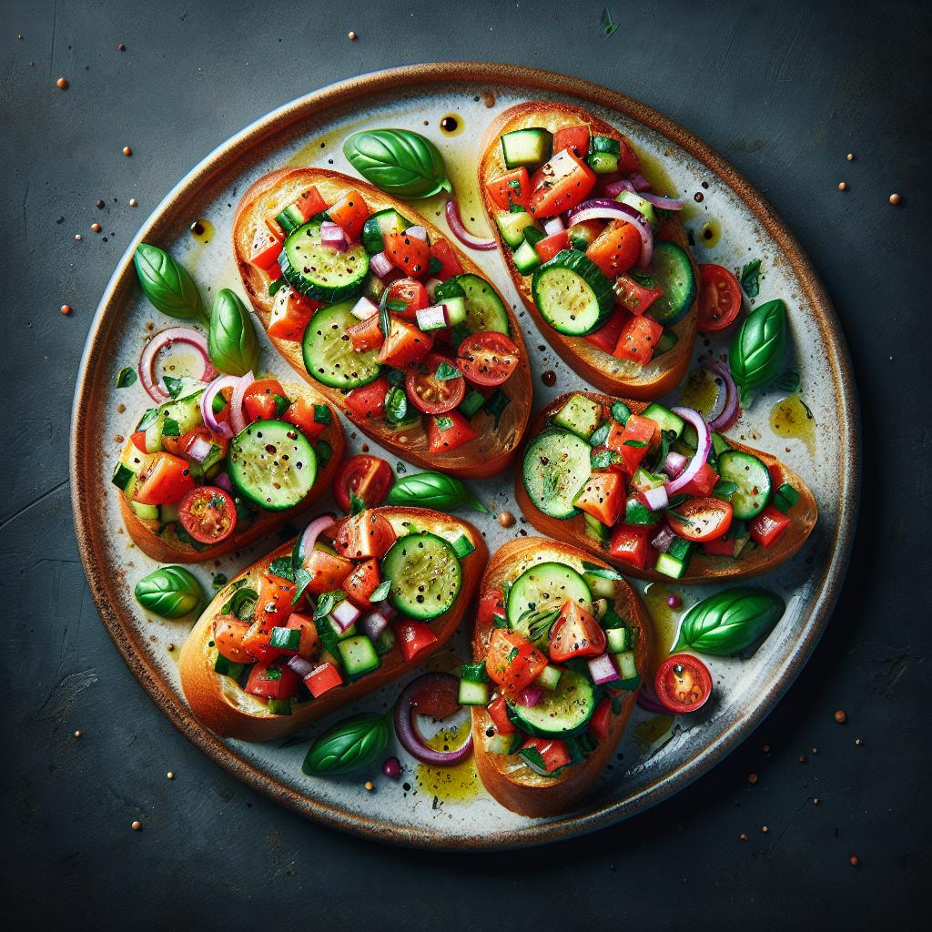 Tomato and Cucumber Bruschetta