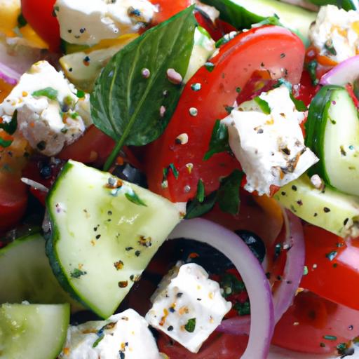 tomato and cucumber feta salad