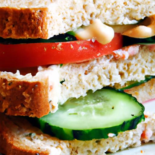 tomato and cucumber sandwich