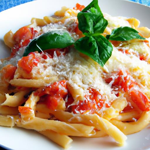 tomato basil pasta with parmesan