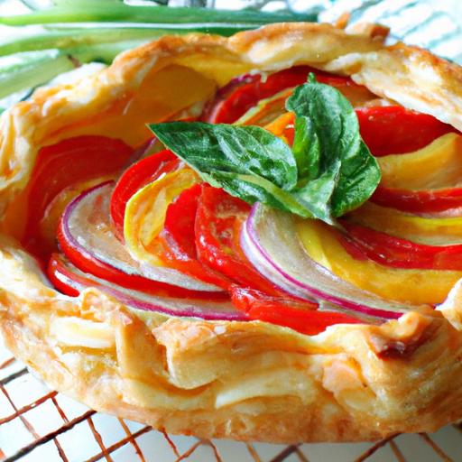 Tomato Cucumber and Onion Tart