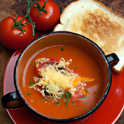 tomato soup with a grilled cheese sandwich