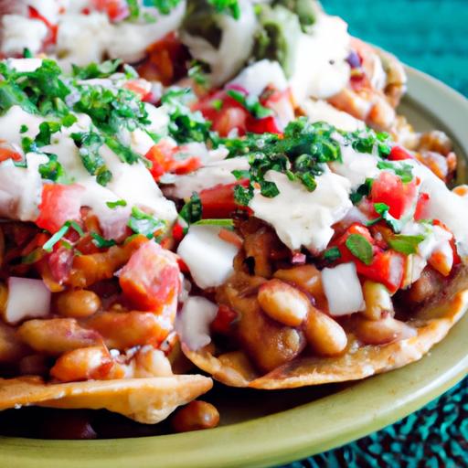 tostadas with beans cheese and salsa