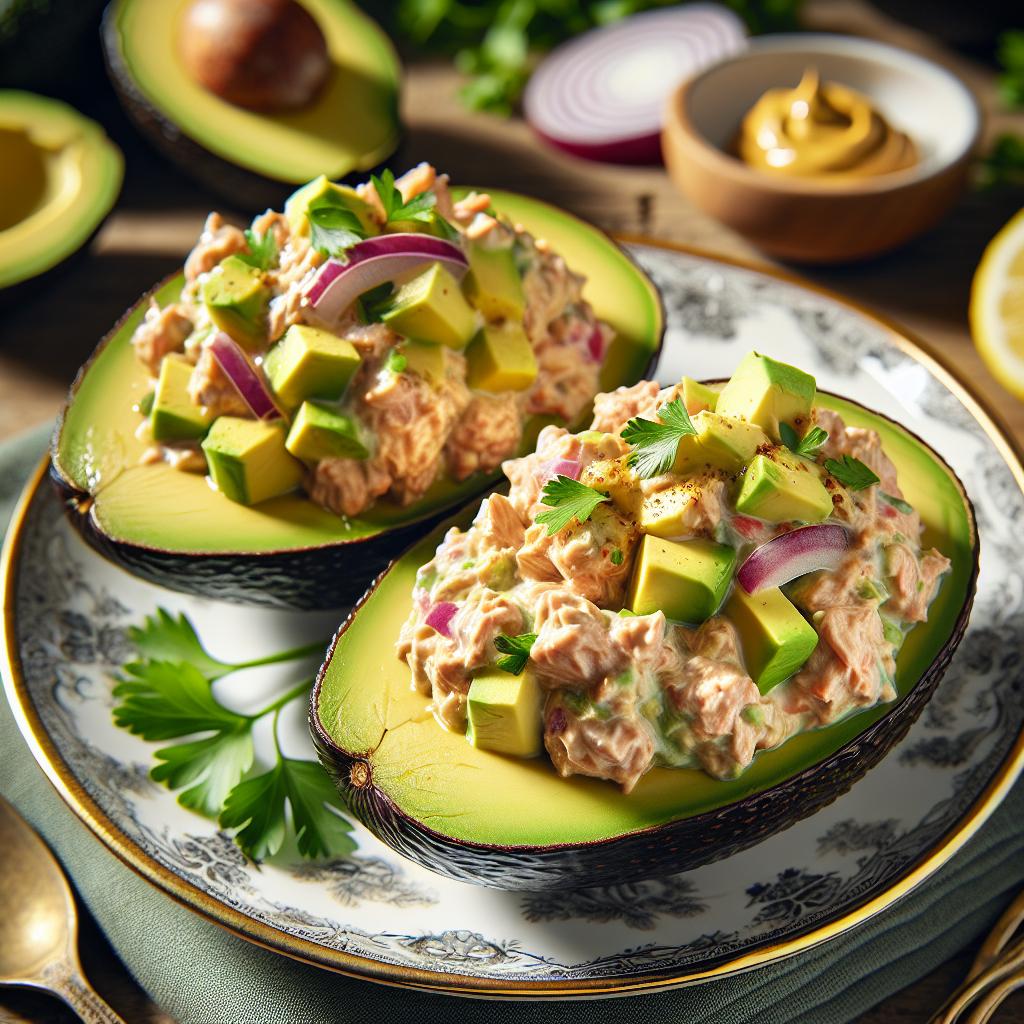 tuna salad stuffed avocado