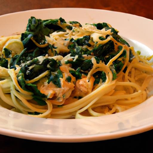 turkey and spinach linguine