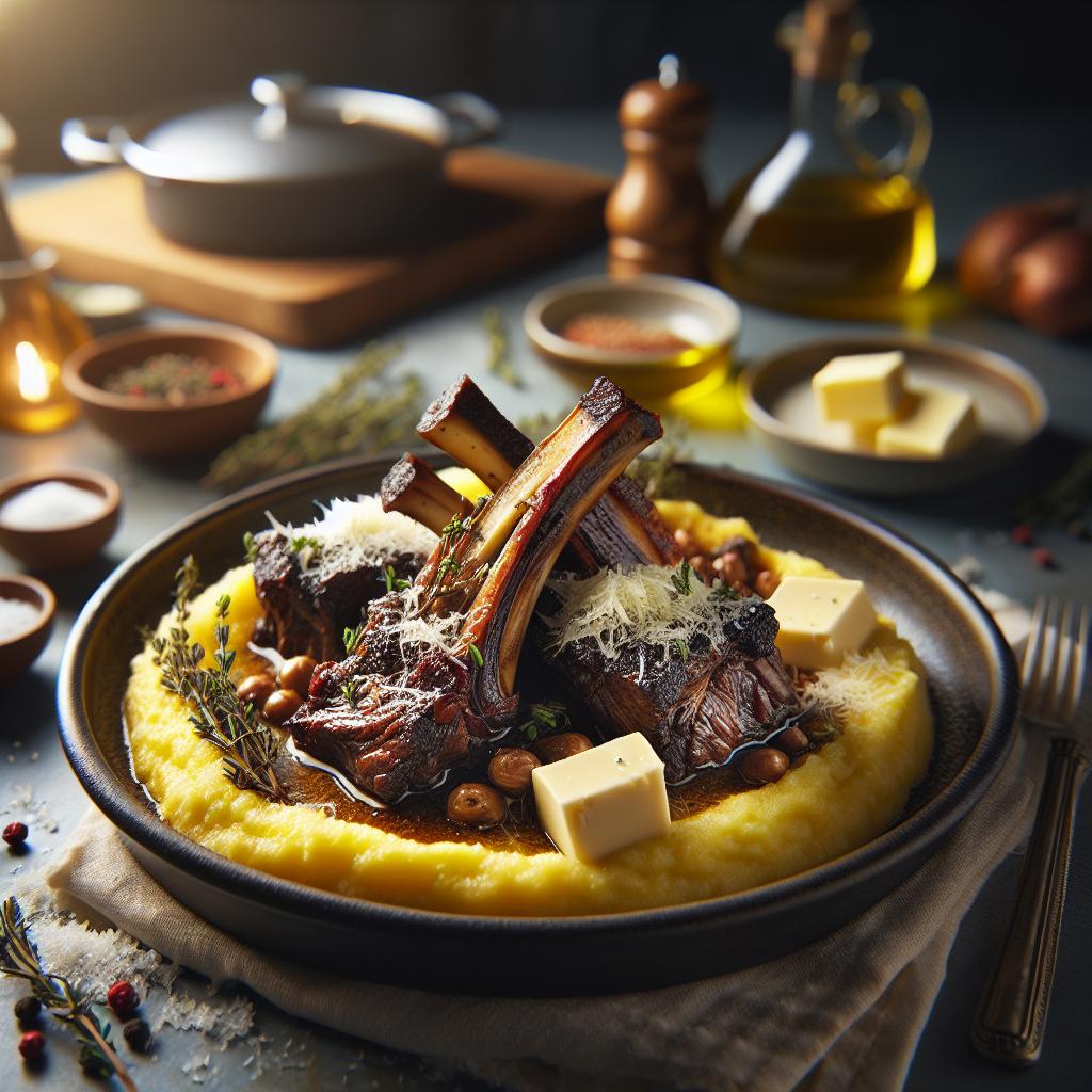 Tuscan Braised Beef Ribs with Polenta