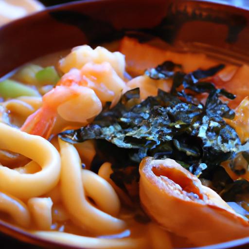 udon with seafood broth