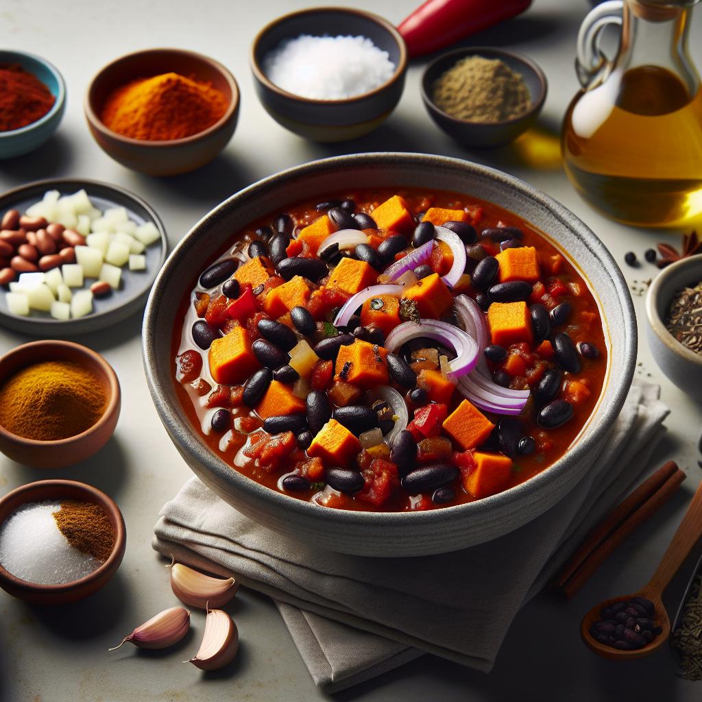 vegan sweet potato black bean chili