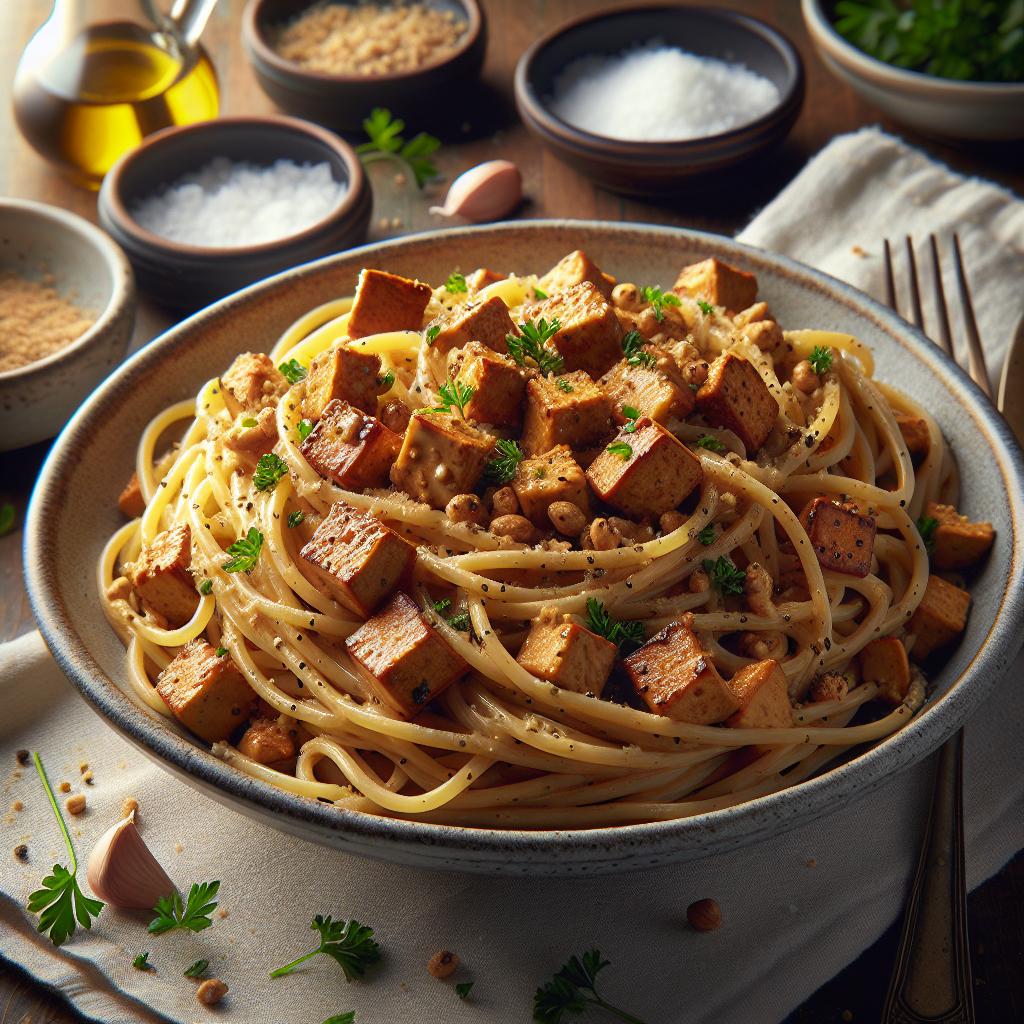 vegan tempeh carbonara