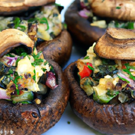 Vegetable and Feta Stuffed Portobello Mushrooms