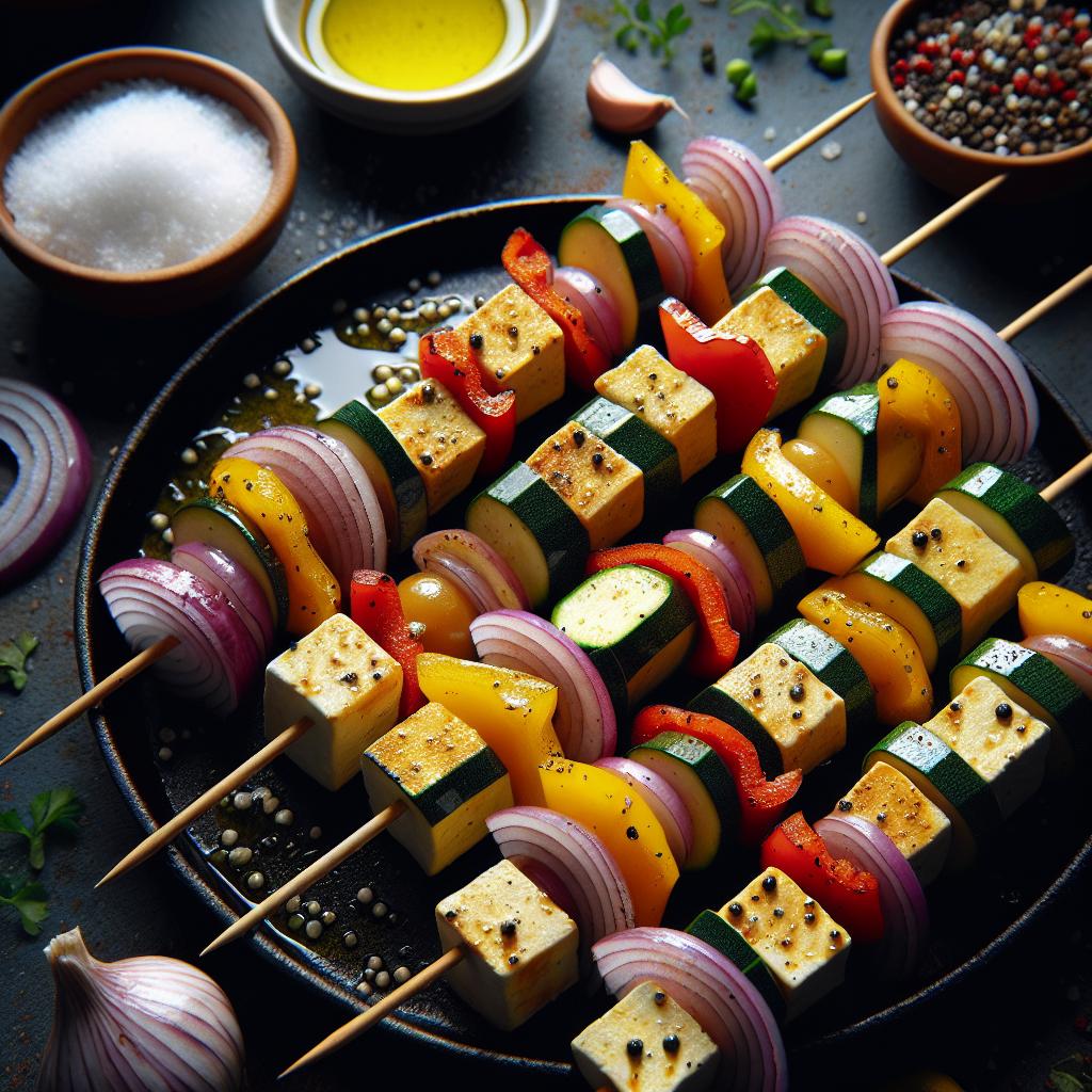 vegetable and tofu kebabs