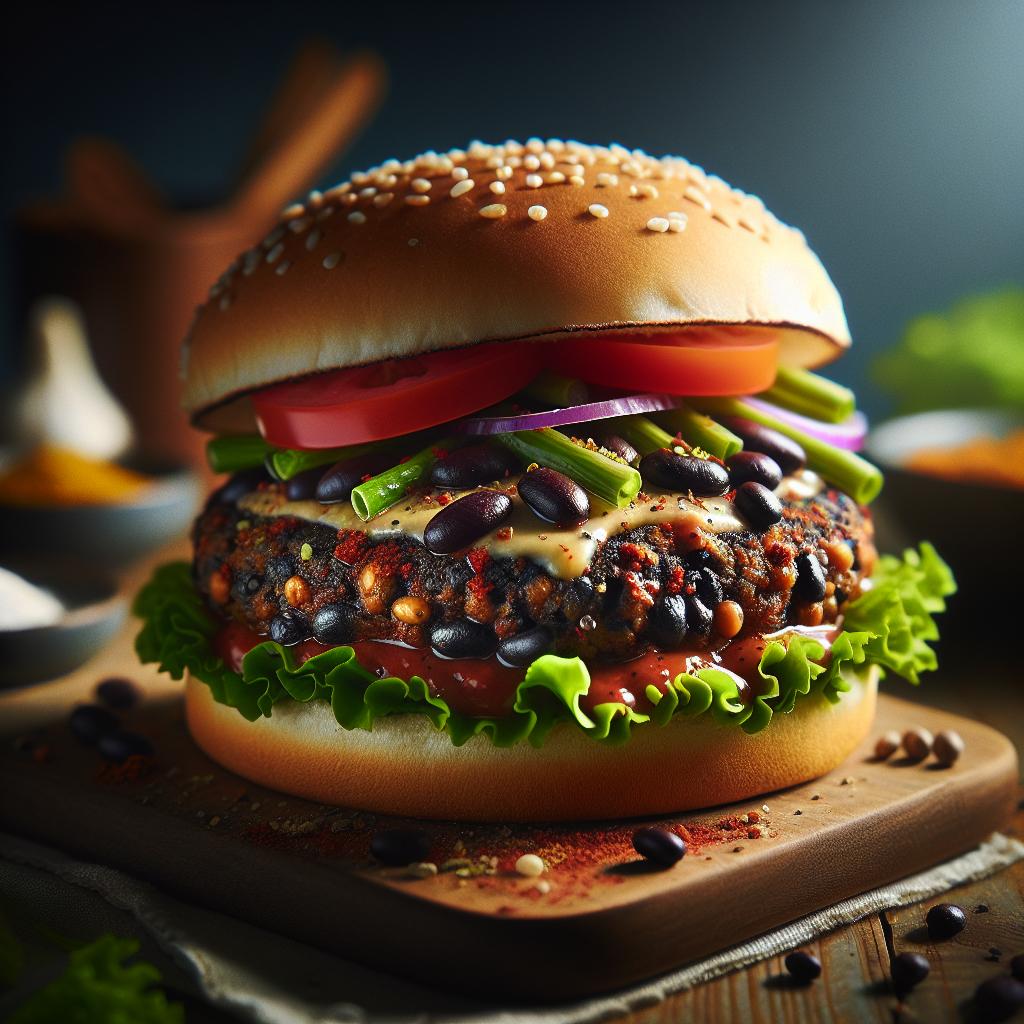 vegetarian black bean burger