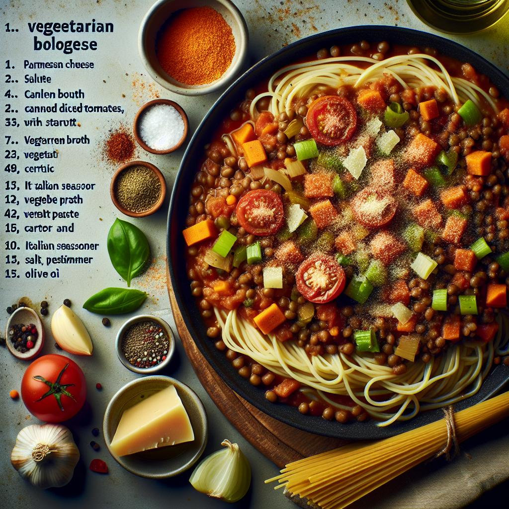 vegetarian bolognese with lentils