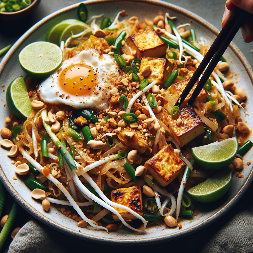 Vegetarian Pad Thai with Tofu