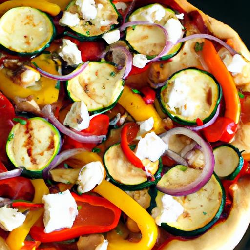 Veggie and Feta Pizza