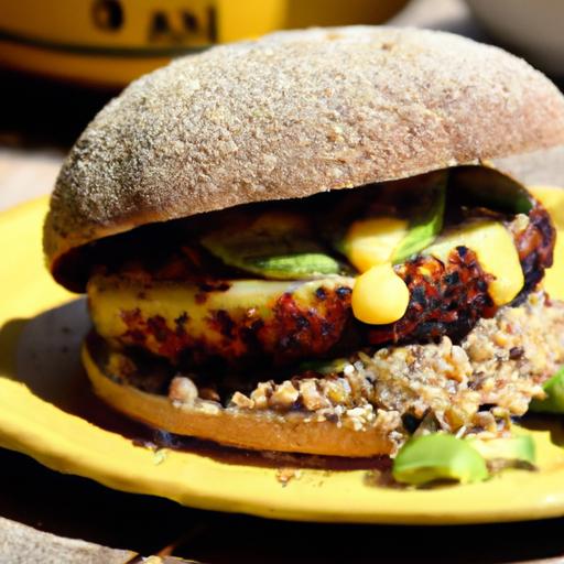 Veggie Burger with Cheese and Avocado