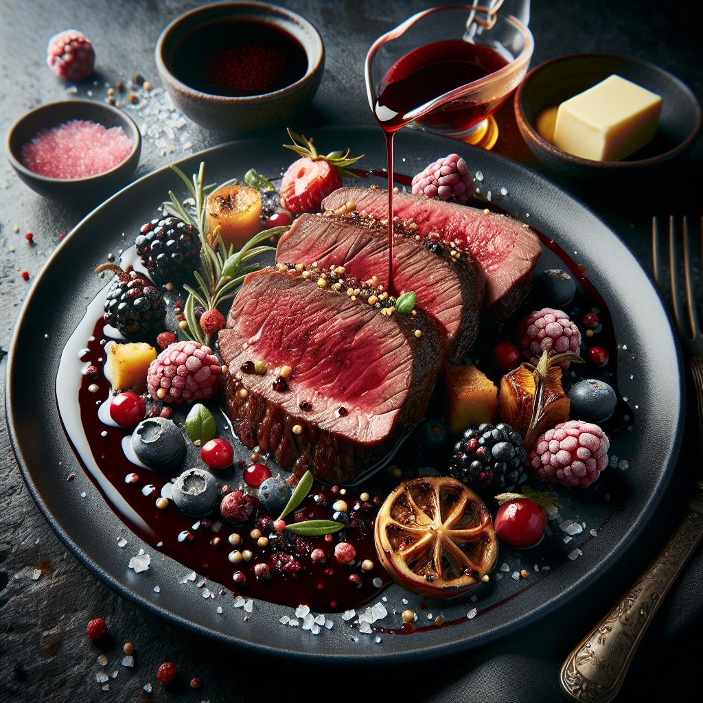 venison loin with berry jus