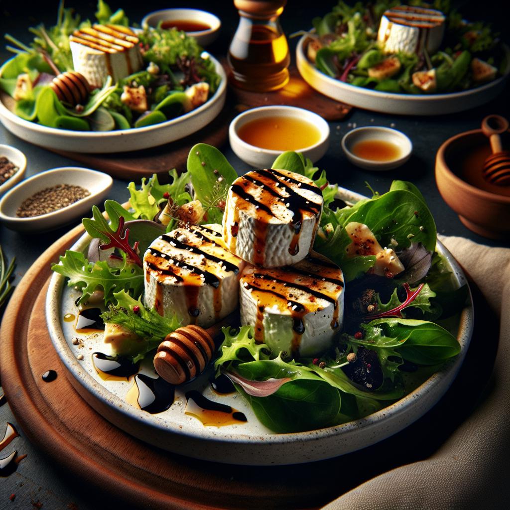 Warm Goat Cheese Salad with Balsamic Reduction