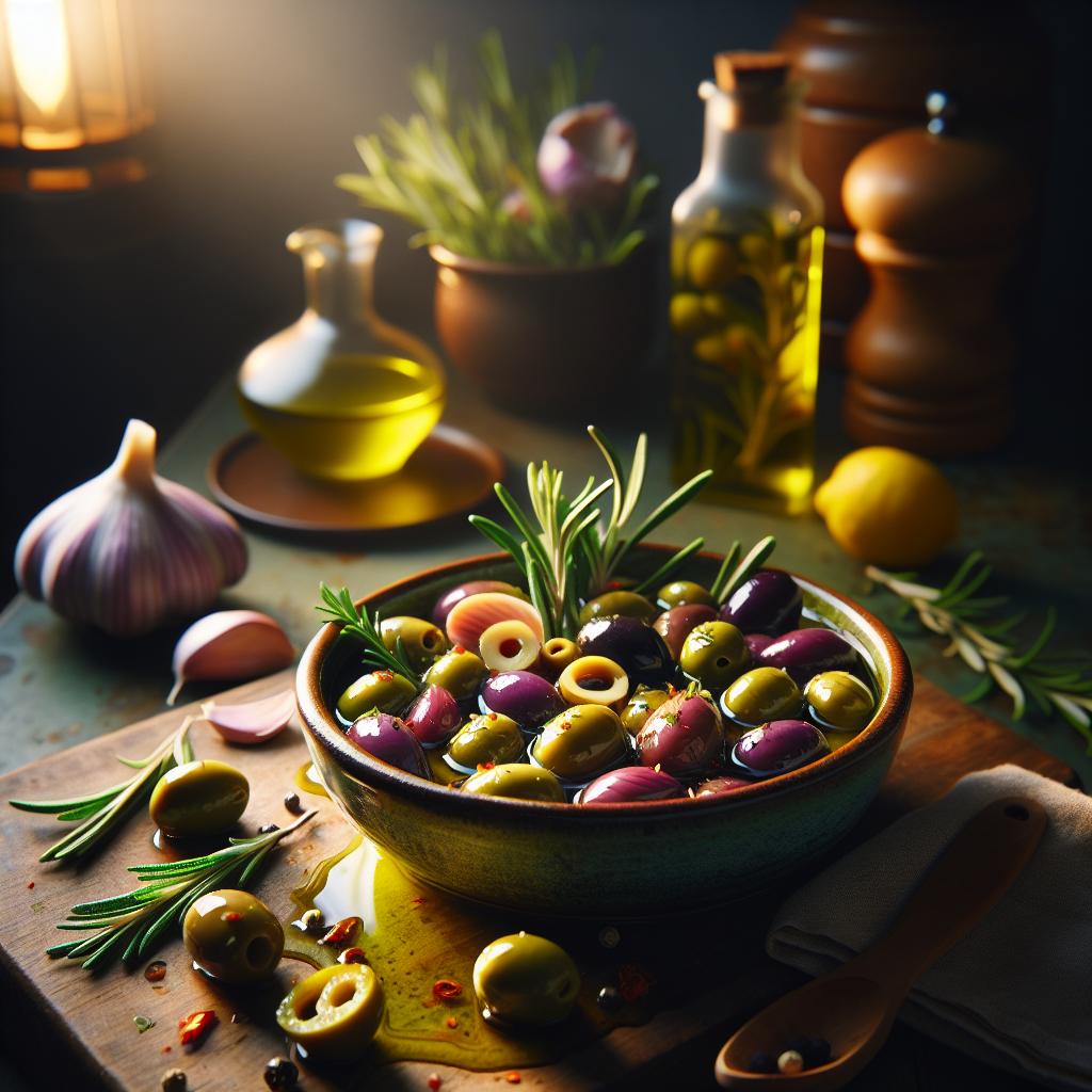 Warm Olives with Rosemary, Garlic, and Lemon