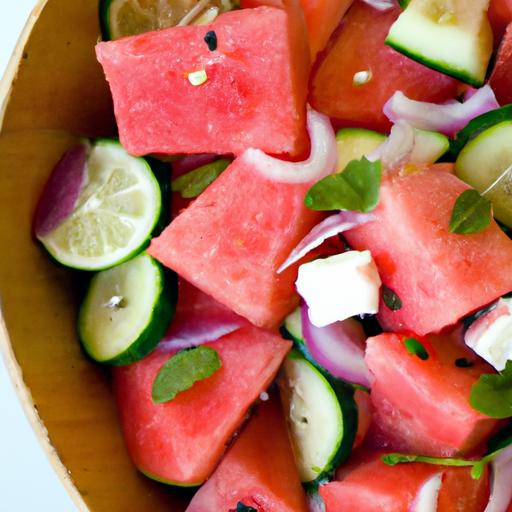 Watermelon and Cucumber Salad