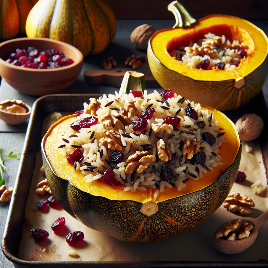 Wild Rice Stuffed Acorn Squash