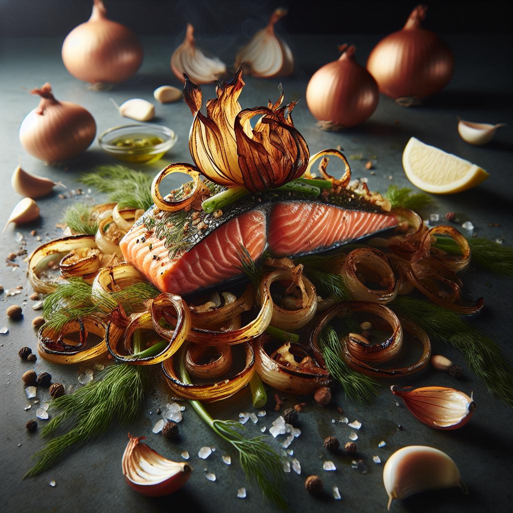 Wild Salmon with Charred Onion Petals