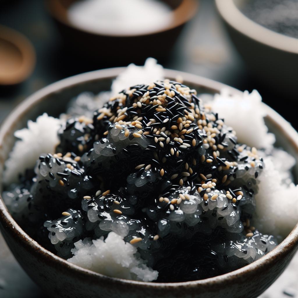 xoi ma (vietnamese black sesame sticky rice)