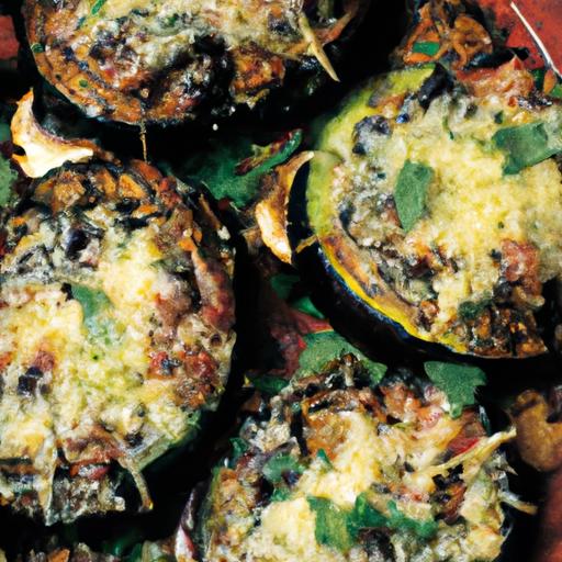 zucchini and garlic stuffed portobello mushrooms