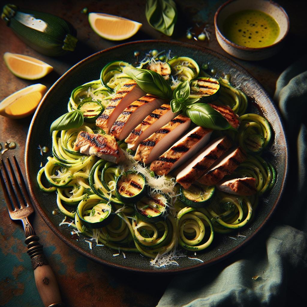 Zucchini Noodles with Grilled Chicken