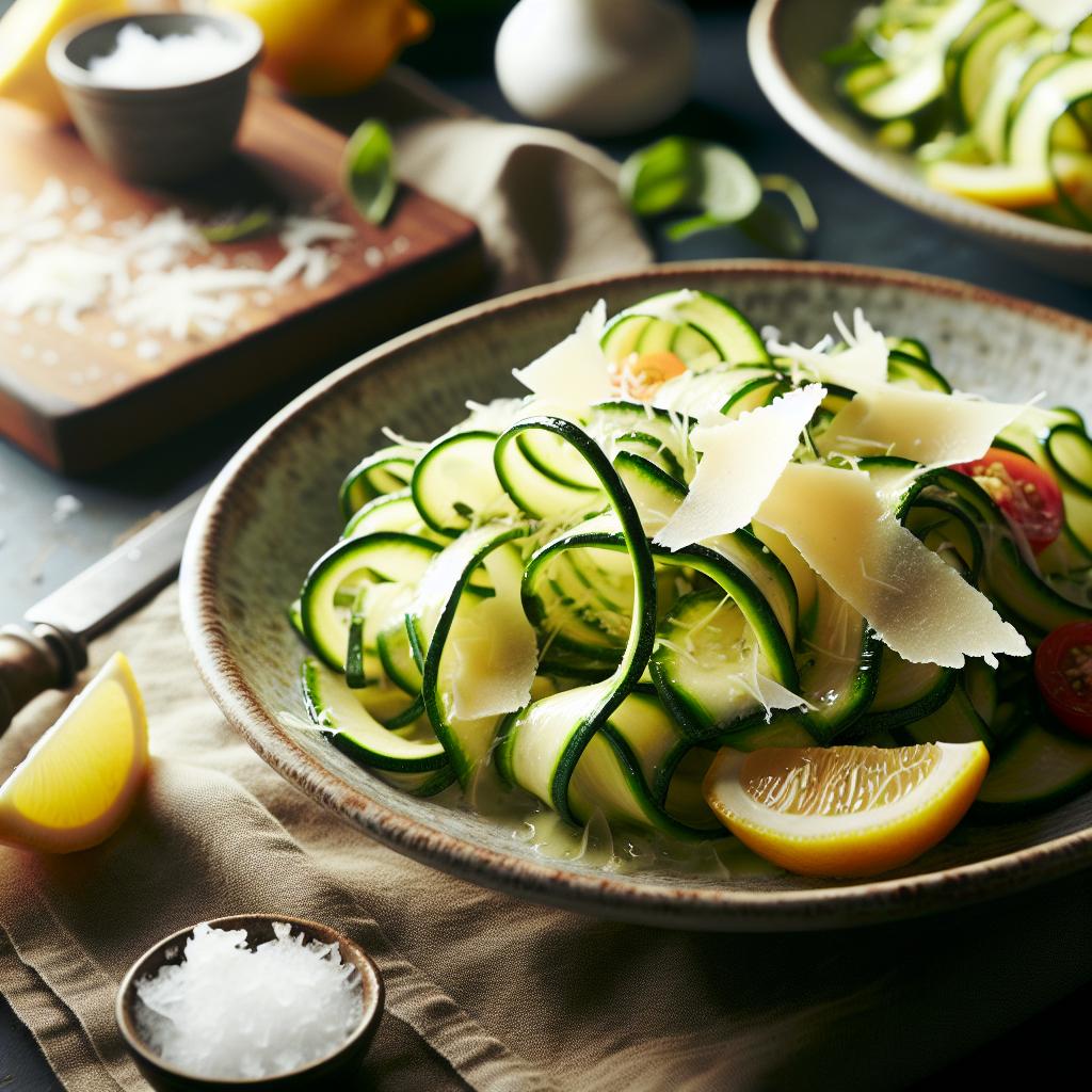 zucchini ribbon salad with lemon and parmesan