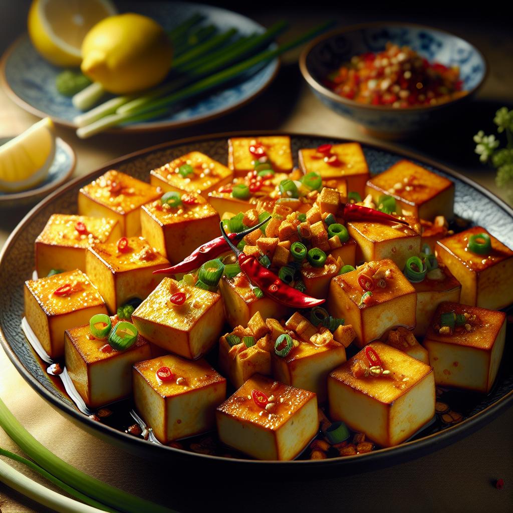 đậu phụ sả ớt (spicy lemongrass tofu)